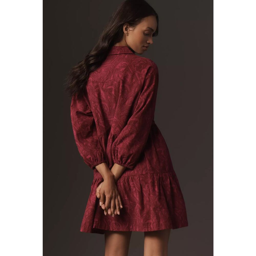 nwt ANTHROPOLOGIE MAEVE sz S The Bettina Tiered Mini dress Corduroy Edition - Picture 4 of 5